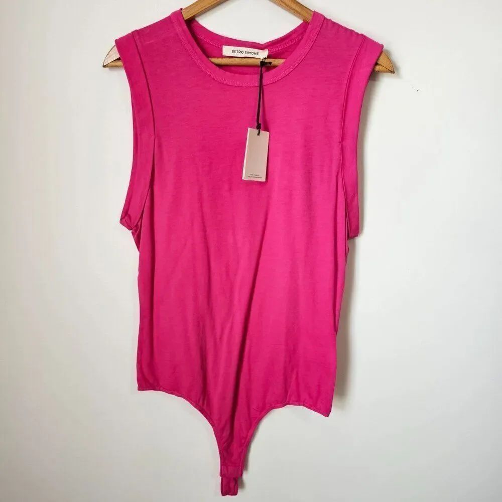 NEW WITH TAG BETRO SIMONE PINK TANK BODYSUIT SIZE SMALL